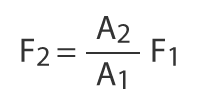 F_2=\frac{A_2}{A_1}{F_1}