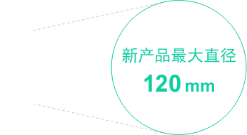 传统机型* 65 mm / 新产品最大直径 120 mm